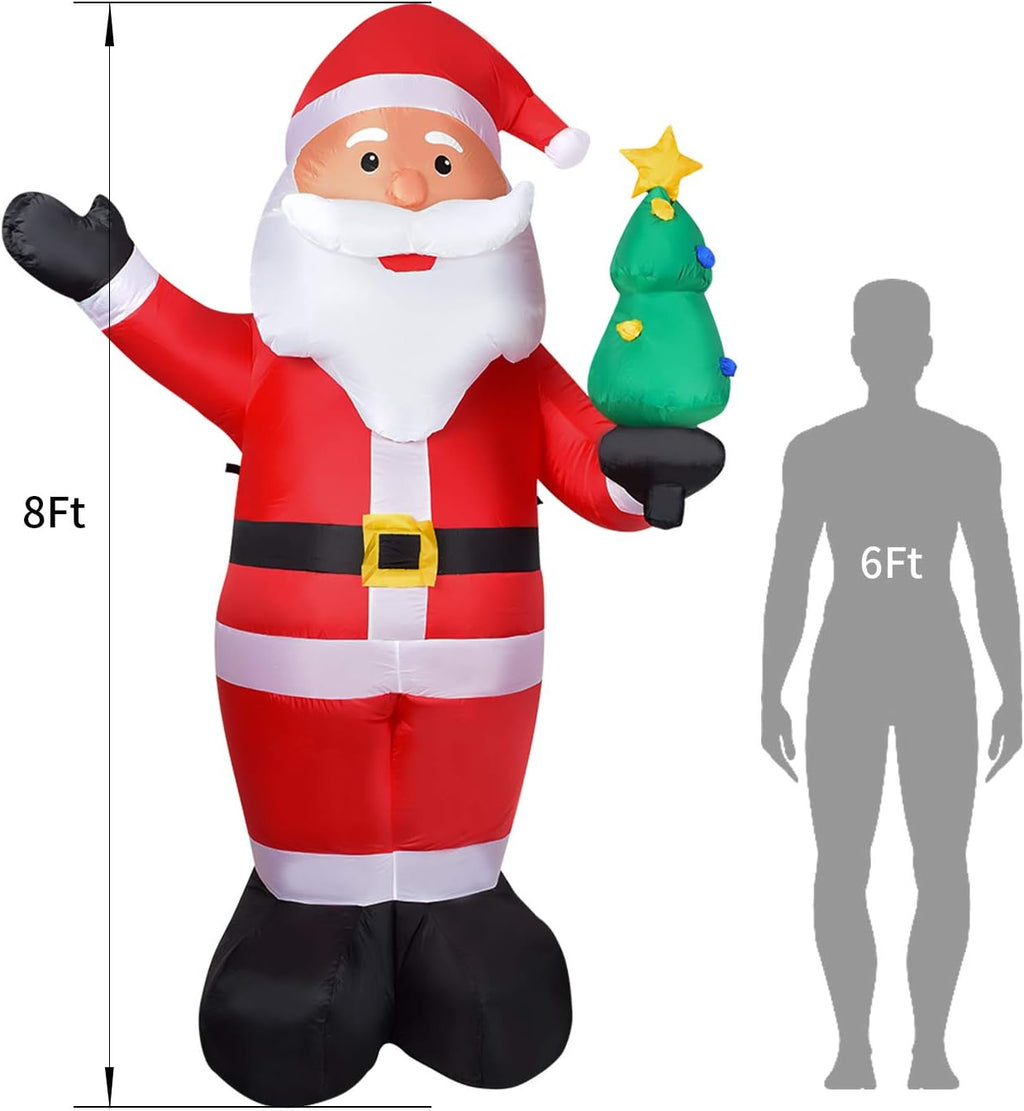 8ft Inflatable Santa Claus with Built-in LED Lights L591