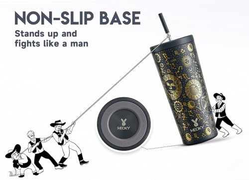 24 oz Insulated Stainless Steel Tumbler with Lid and Straw X9909