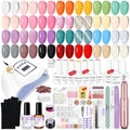 27+3 Colors Gel Nail Polish Kit with UV Lamp O105