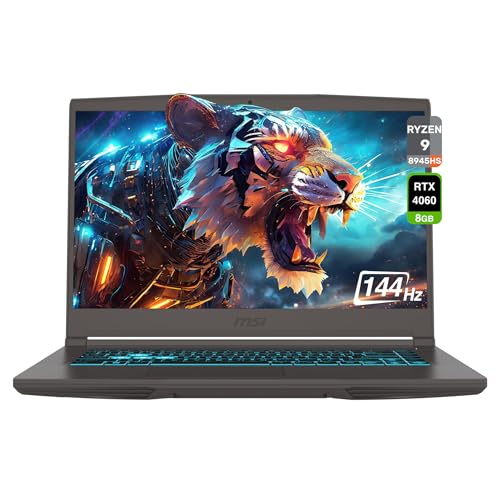 Black 15.6" FHD 144 Hz IPS Gaming Laptop with AMD Ryzen 9 8945HS, 64 GB DDR5 RAM, 2 TB PCIe SSD, Nvidia RTX 4060, Backlit Keyboard, W11 Pro Q325