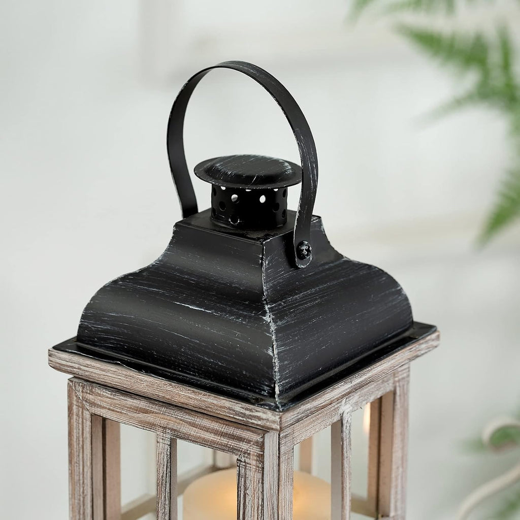 Rustic Wooden Candle Lantern J287008