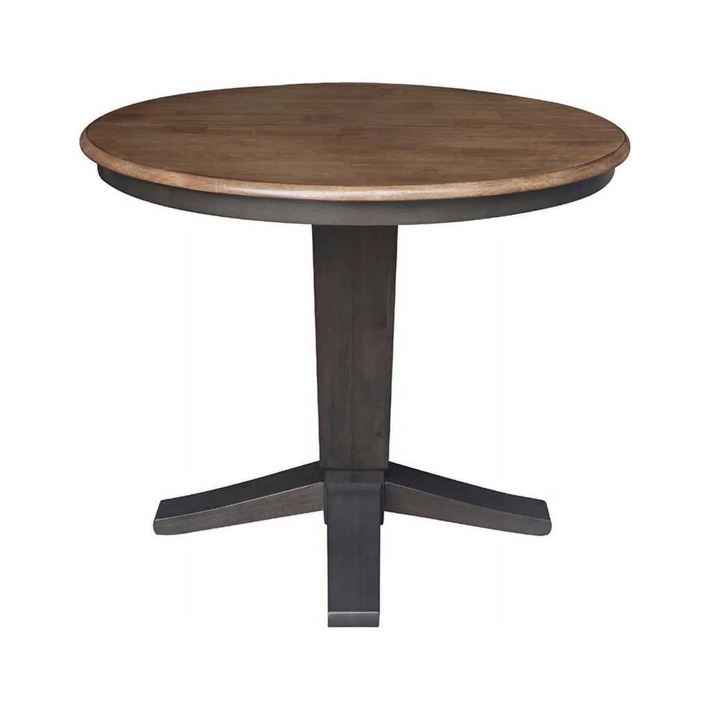 36" Solid Wood Round Top Pedestal Dining Table with 12" Leaf J95180
