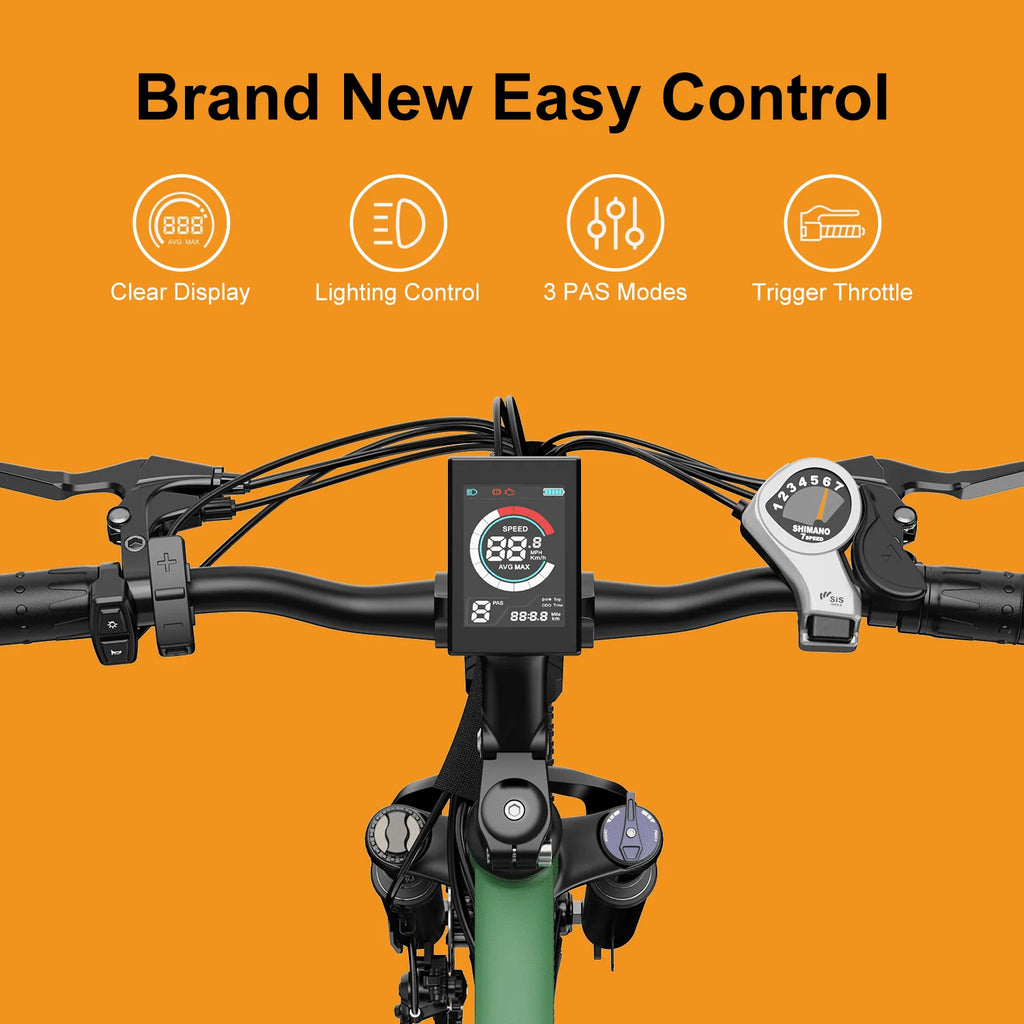 Electric Mountain Bike 26 Tires 350W 7 Speed Green H451759