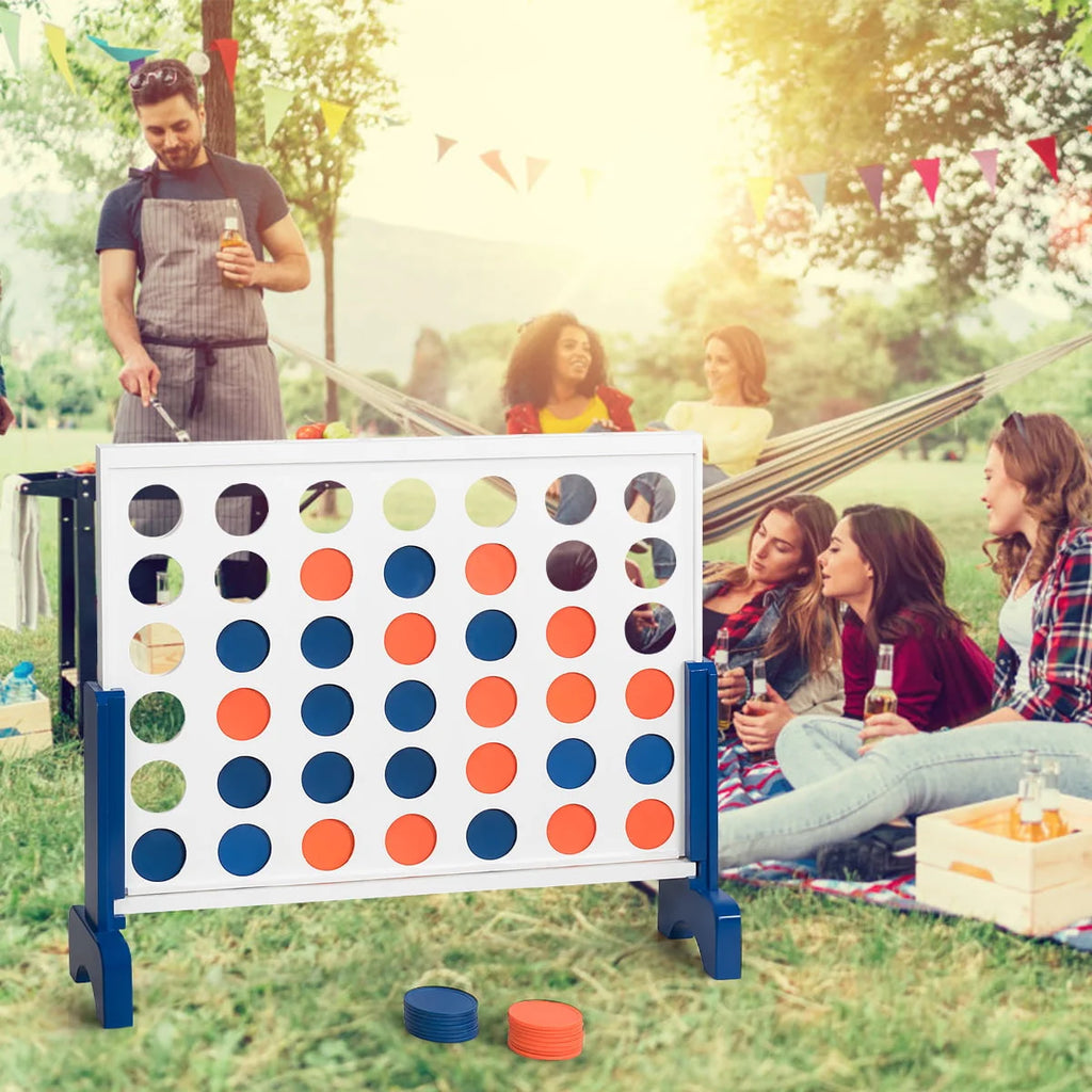 4 In A Row Game Wood Board with Carrying Bag Q7623