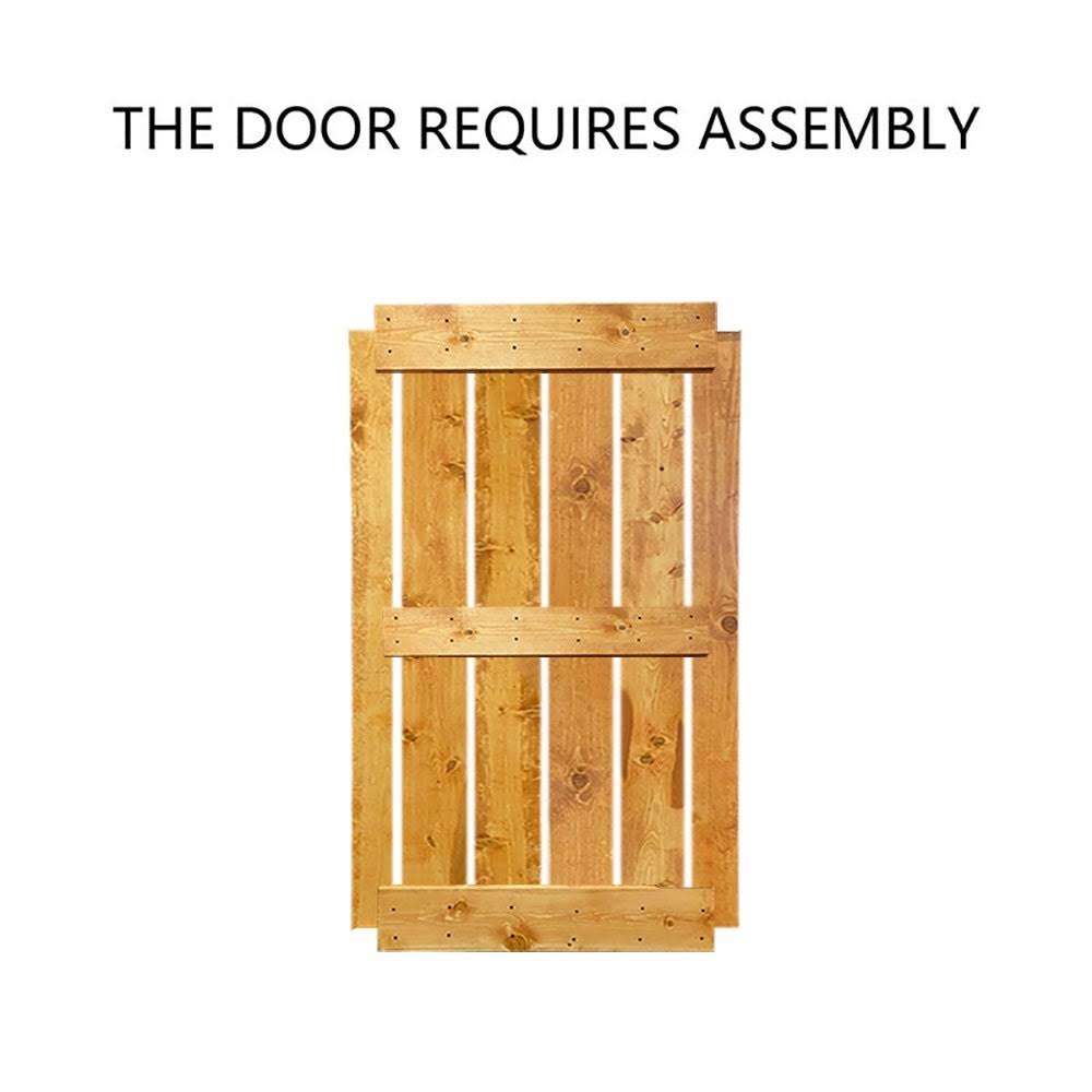 Solid Colonial Maple Stained Pine Wood Interior Sliding Barn Door with Hardware Kit J752616