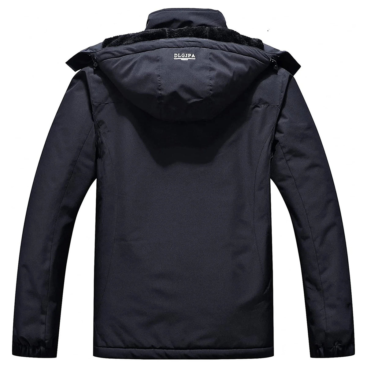 Men's Fleece Lined Winter Jacket Water Repellent Windbreaker Outdoor Warm Snow Coat with Detachable Hood D117