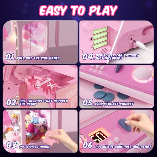Large Claws Machine Toy with LED Light & Adjustable Sound S496
