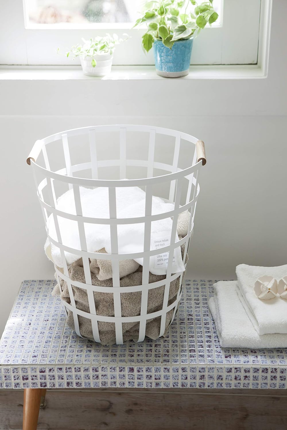 White Round Laundry Basket, Pack of 2 N253186