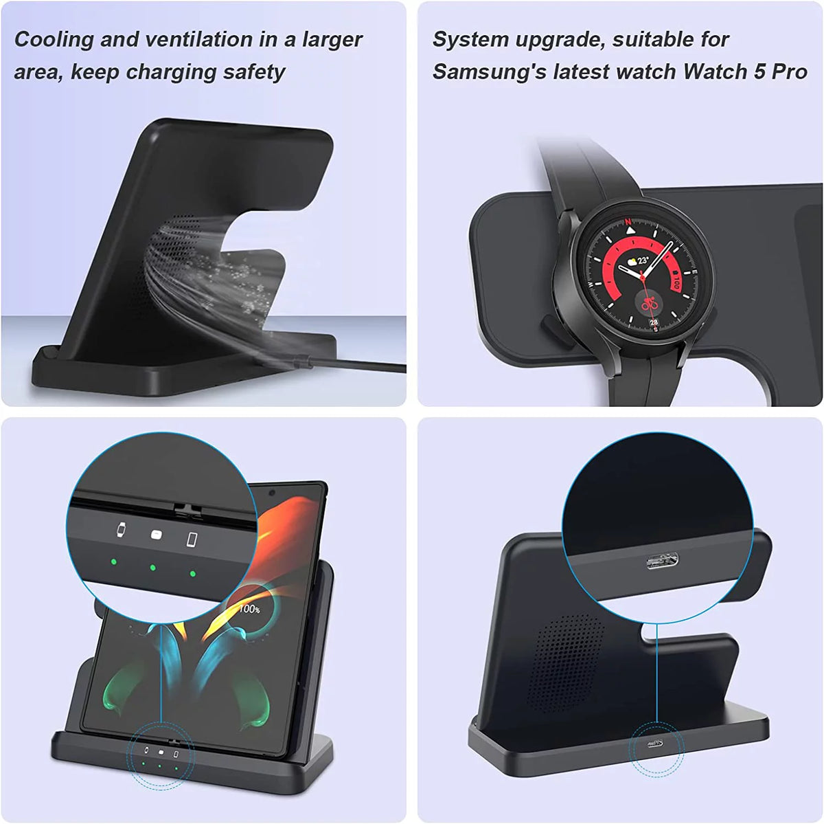 3 in 1 Wireless Charger Black K86673