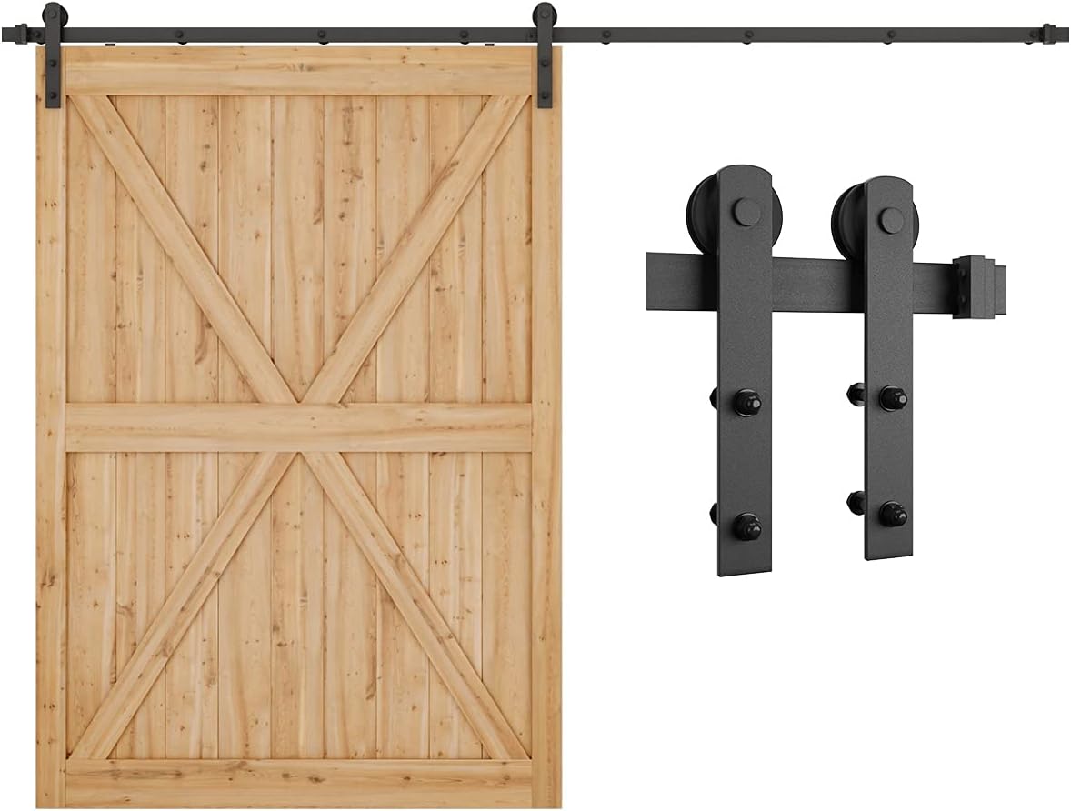 5ft Heavy Duty Sliding Barn Door Hardware Kit Pack of 2 B622