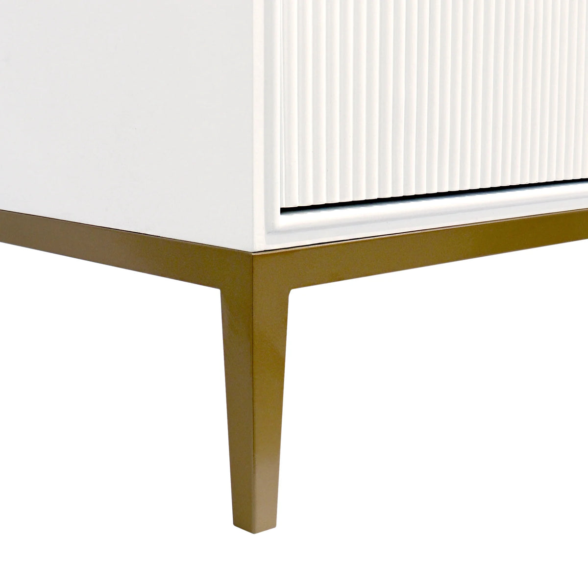 Ivory 3 Door Sideboard with Bronze Metal Frame S733