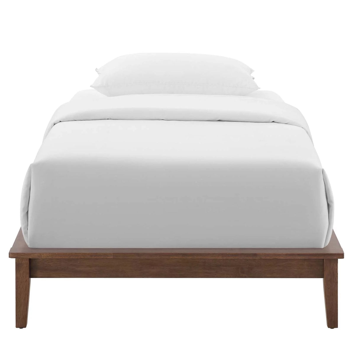 Brown Natural Wood Twin Size Platform Bed Frame U84801