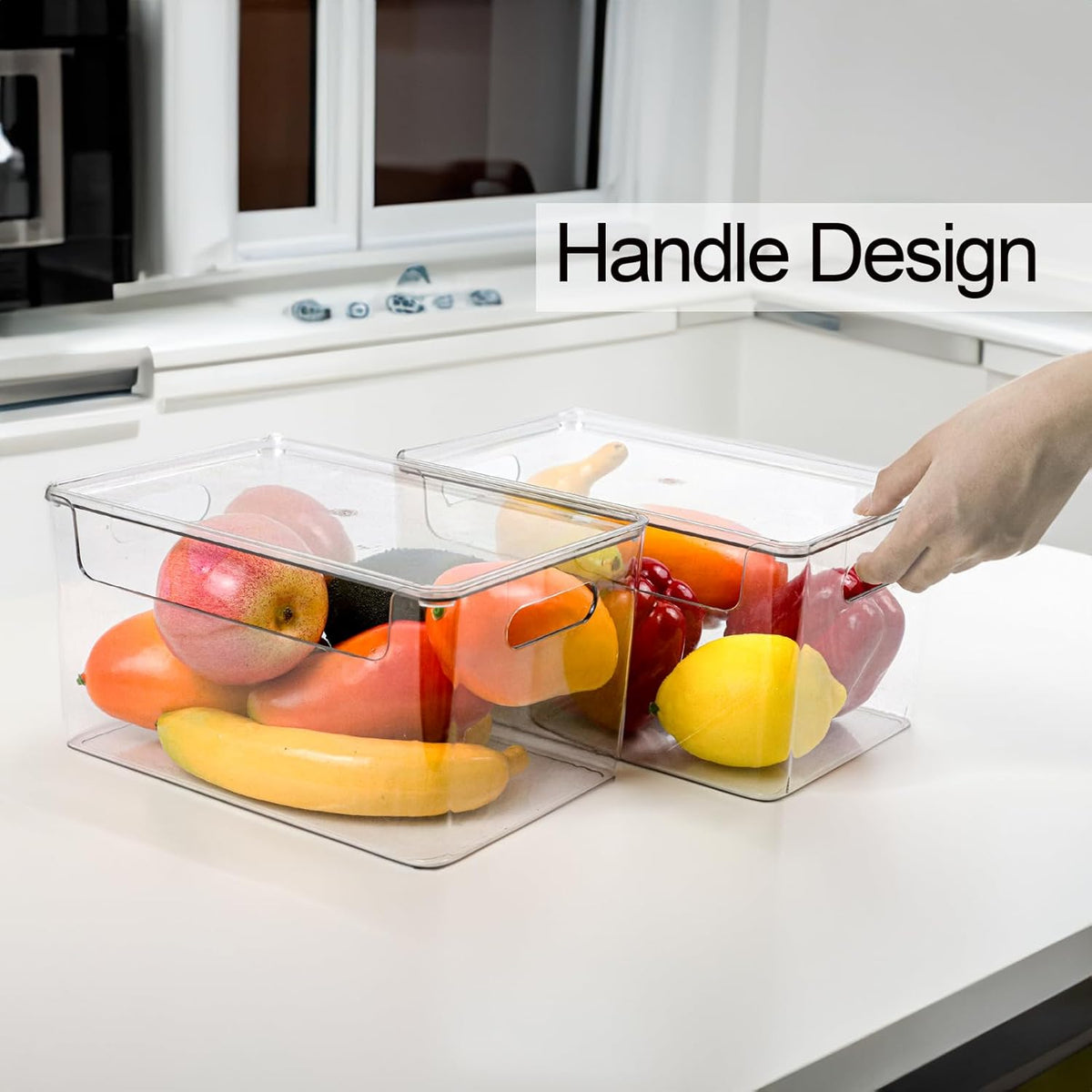 Set of 4 Clear Plastic Storage Bin with Lid W84408