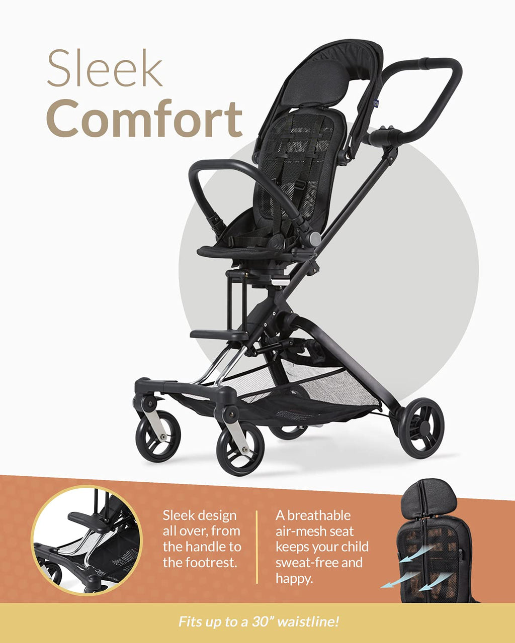 2-in-1 Lightweight Stroller with Anti-UV Canopy B9198