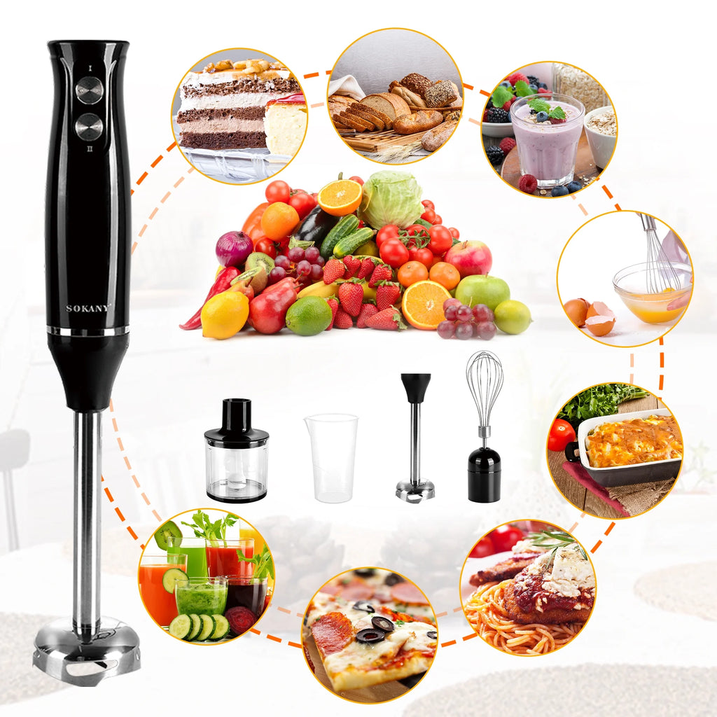 500W 4 in 1 Immersion Blender with 304 Stainless Steel Blade F4347