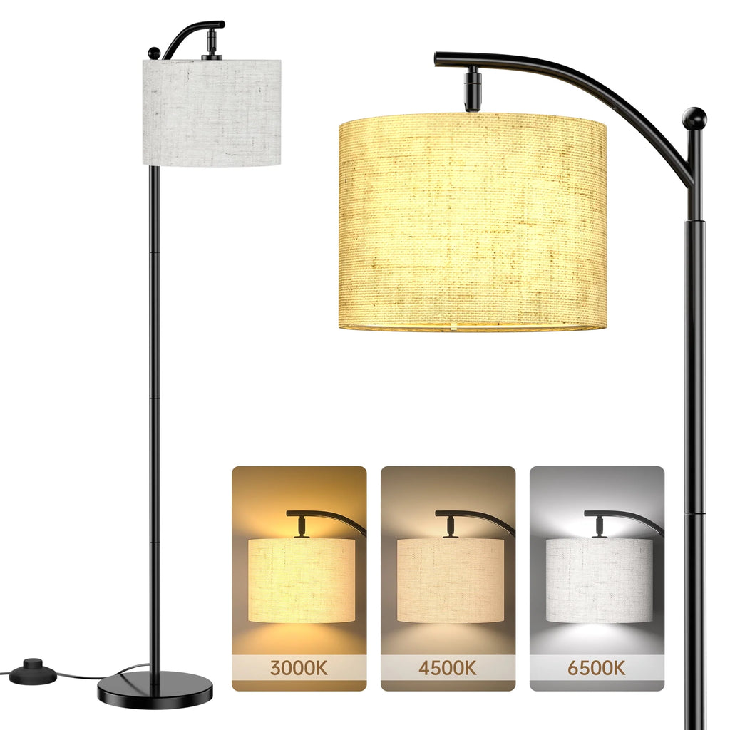 Floor Lamp with 3 Color Temperatures Linen Shade R18173