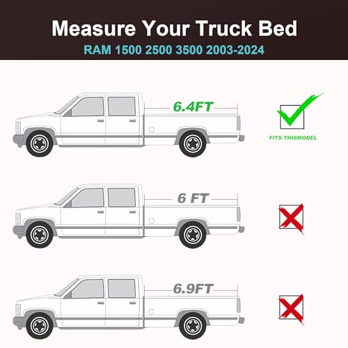 6.4ft Hard Tri-Fold Truck Bed Tonneau Cover A14650