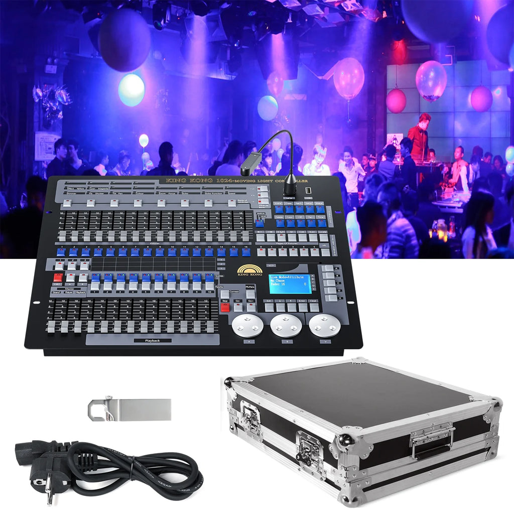 DJ Lighting Controller with Flightcase, Grand Console DMX and MIDI Operator 1024 Channel I610