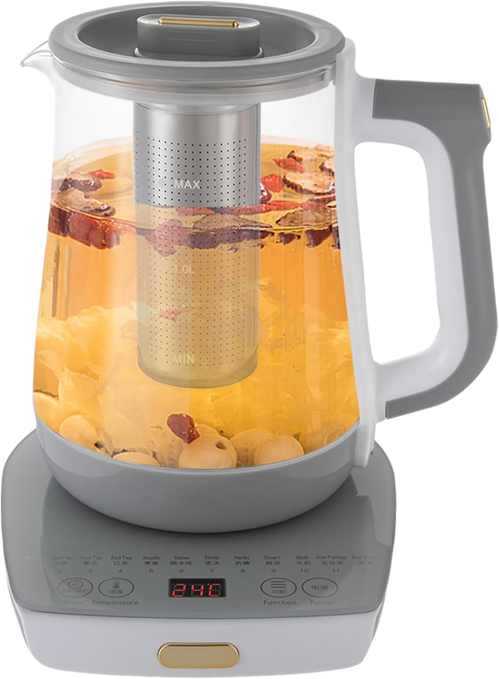 1.8L Electric Glass Tea Kettle with Temperature Control T209396