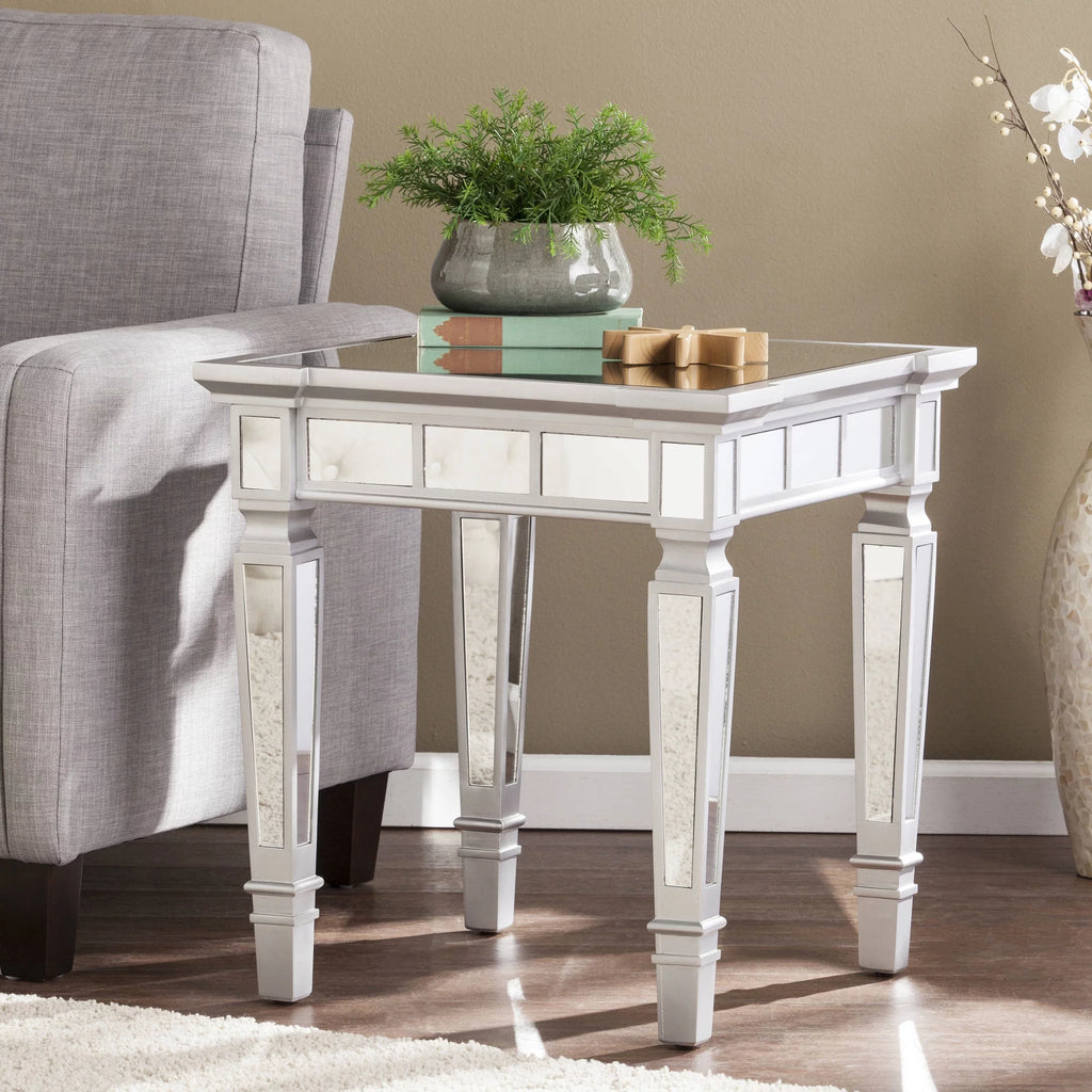 Mirrored Square End Table T950940