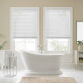 Faux Wood Cordless Shade in White J2410