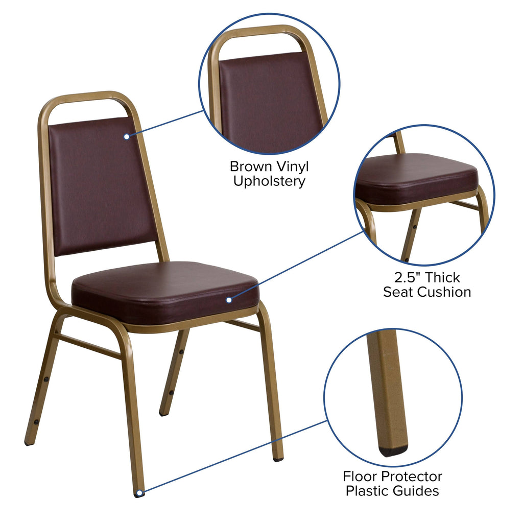 Brown Vinyl Stacking Banquet Chair M573496