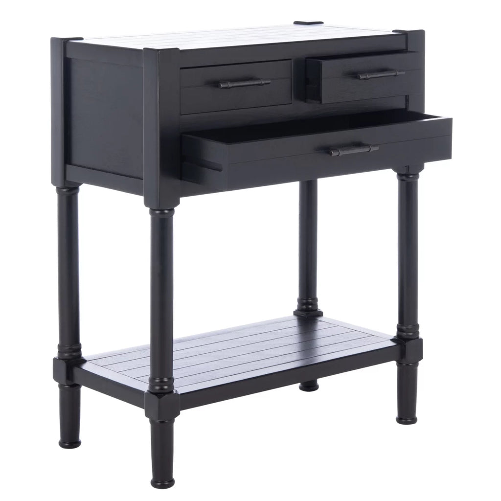 Black 3 Drawer Console Table U65775
