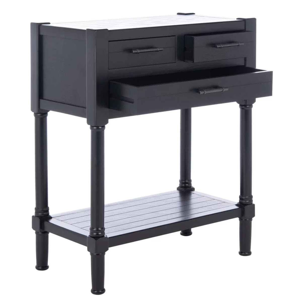 Black 3 Drawer Console Table U65775