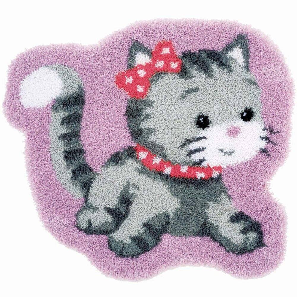 Cat Latch Hook Kit 71 x 66cm 100% Acrylic E7429