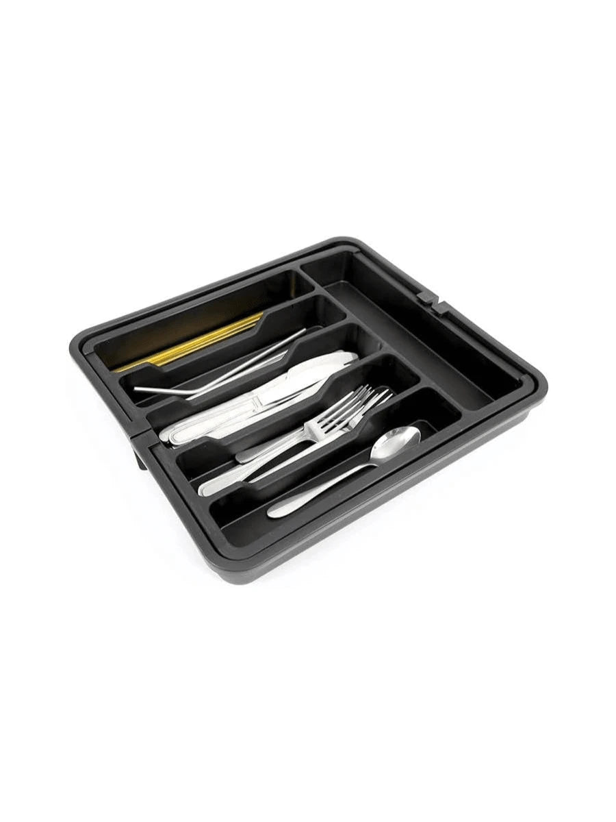Expandable Black Silverware Utensil Organizer R122