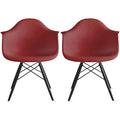 Set of 2 Black Accent Chairs with Wood Legs E193