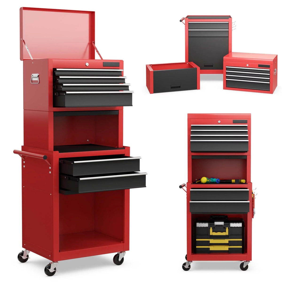 6 Drawer Rolling Tool Chest Storage Cabinet G19302