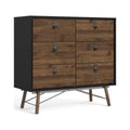 6 Drawer Chest Black Matte Walnut Q22332
