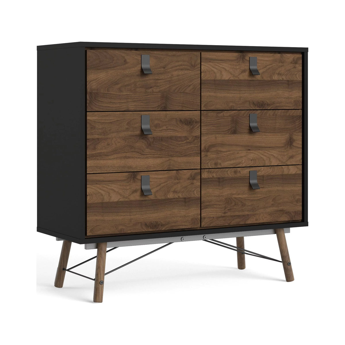 6 Drawer Chest Black Matte Walnut Q22332