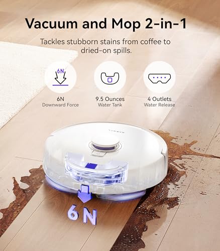 Robot Vacuum and Mop, 7800Pa Suction, LiDAR Navigation H3707
