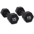 15 lb Black Neoprene Coated Dumbbell Pair S382682