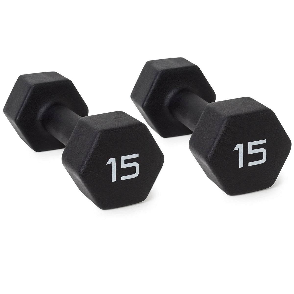 15 lb Black Neoprene Coated Dumbbell Pair S382682