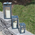 Gray Stainless Steel Lantern Set F794