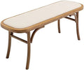 Black Wood Dining Bench with Rattan Seat X602