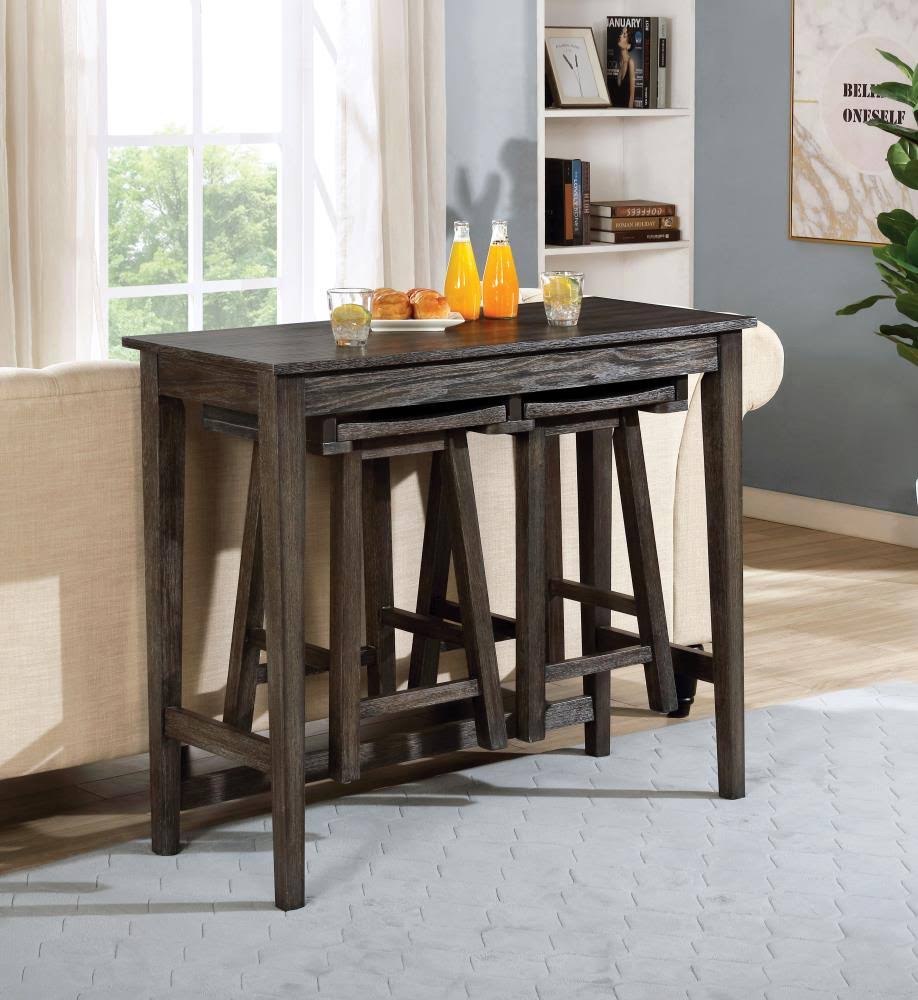 3 Piece Gray Bar Table Set F990628