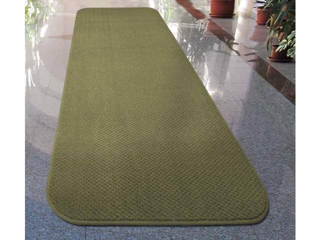 Olive Green 6 ft. x 36 in. Skid-Resistant Carpet Runner O15352