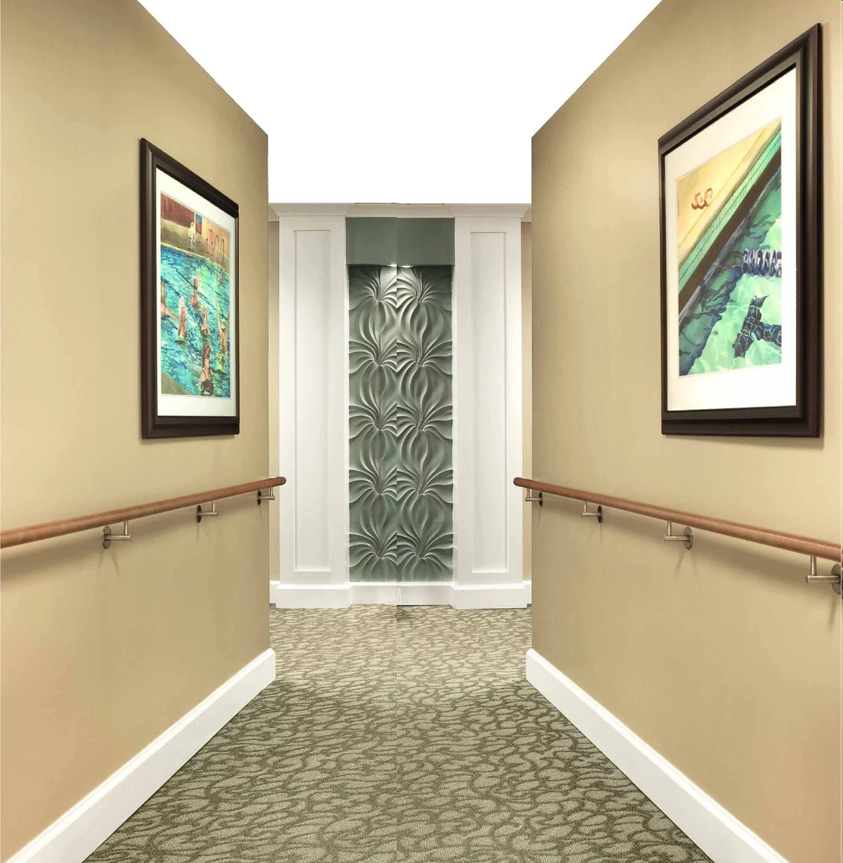 Silver 15 FT Long Wooden Stair Handrail with Iron Bracket P553