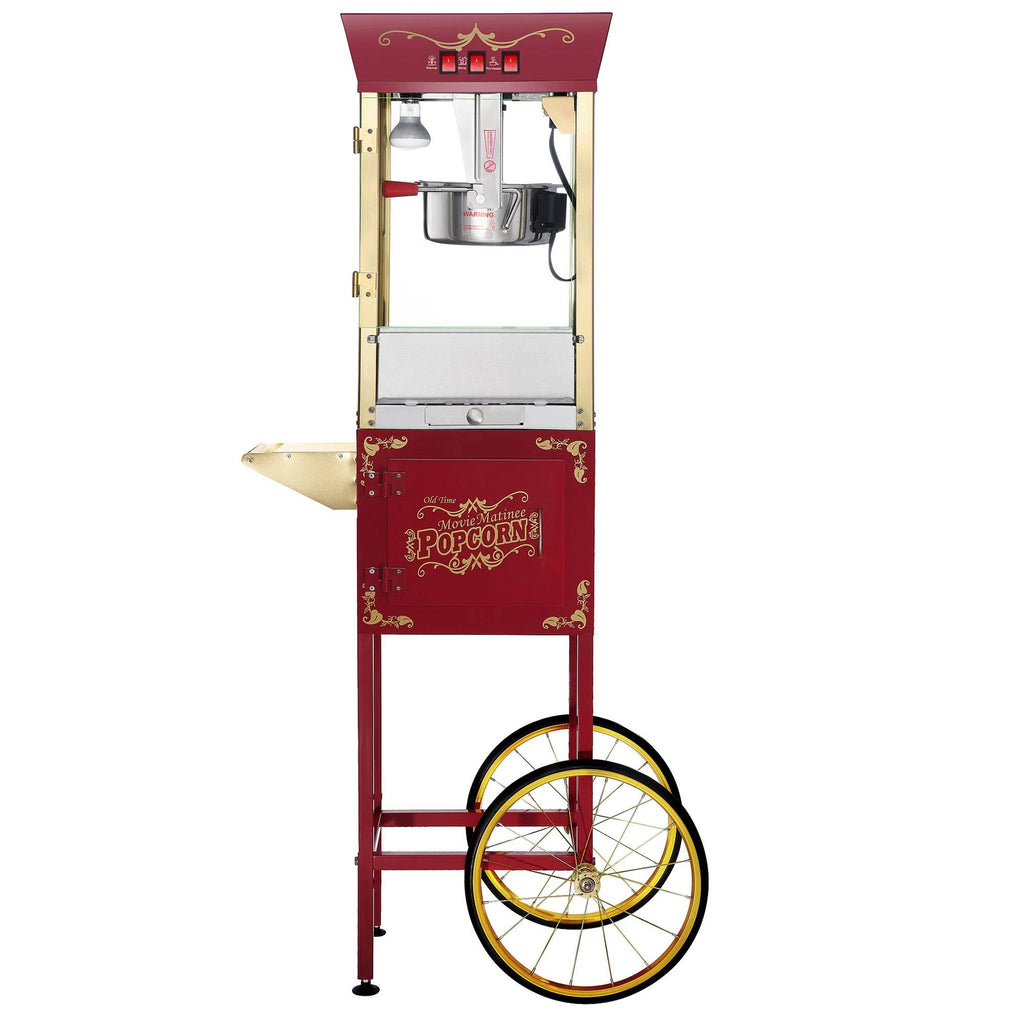 Red 1-Cup Oil Popcorn Maker Cart J4018