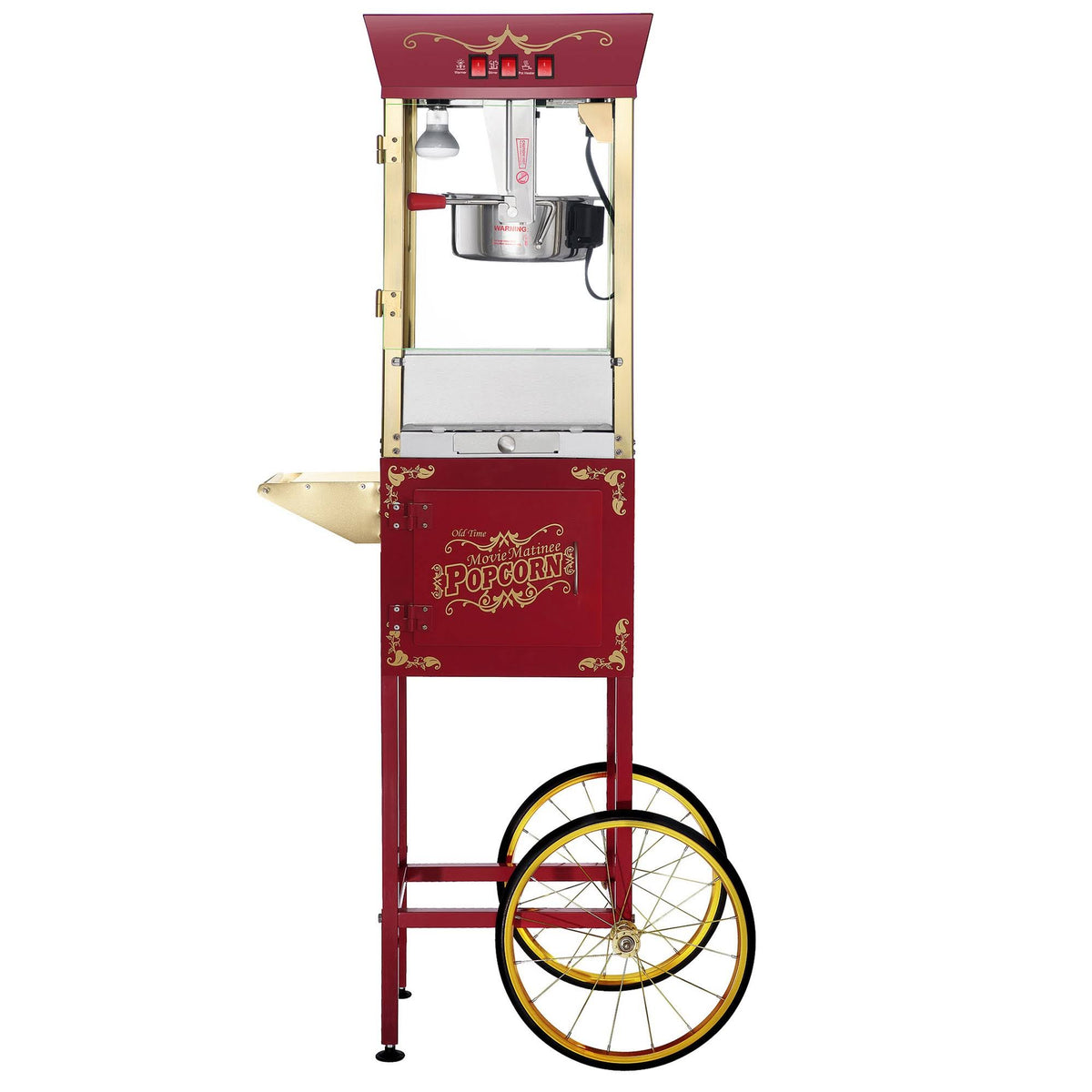 Red 1-Cup Oil Popcorn Maker Cart J4018
