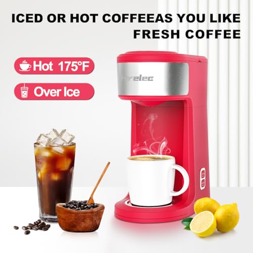 2 in 1 K Cup Coffee Maker, Single Serve Coffee Maker for Capsule and Ground Coffee, Pod Coffee Maker with Self-Cleaning Function, 8-14 oz Brew Size R908281