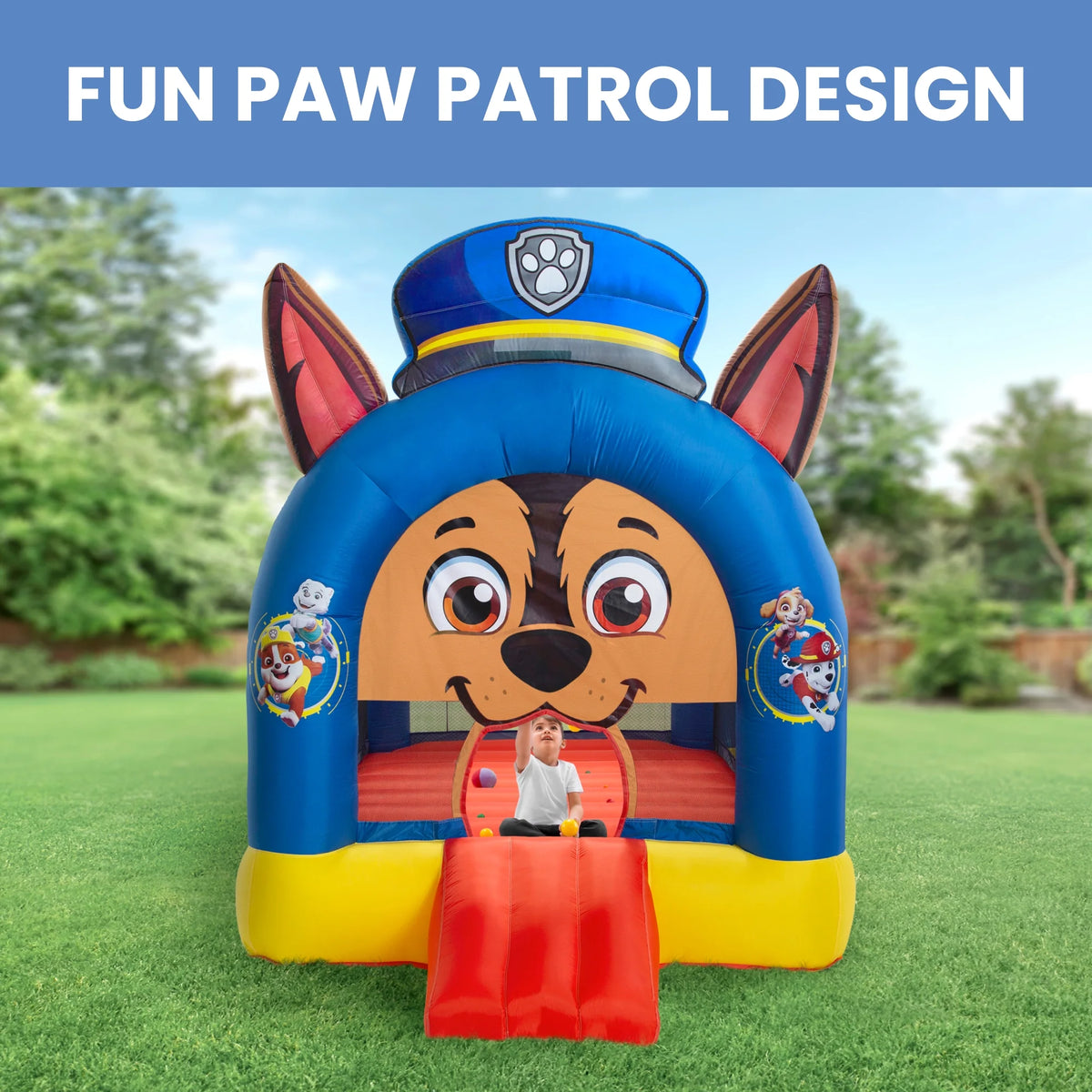Inflatable Bounce House with Heavy Duty Blower, Ground Stakes, Repair Patches and Storage Bag H54883
