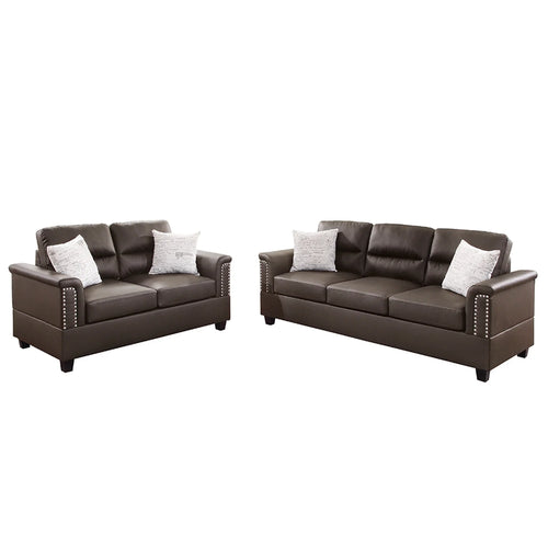 2 Piece Faux Leather Sofa and Loveseat Set Q62676