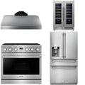 36 Gas Range, Range Hood, Refrigerator and Wine Cooler D192