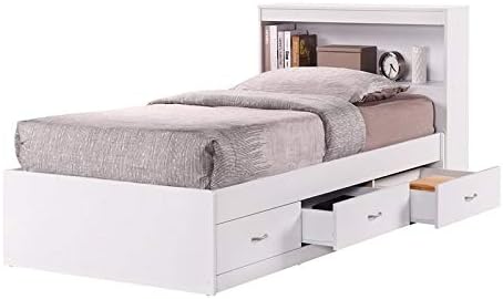 Twin Size Captain Storage Bed in White U489
