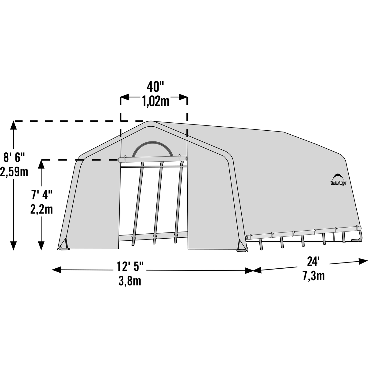 Heavy Duty Greenhouse 12 x 24 x 8 N176